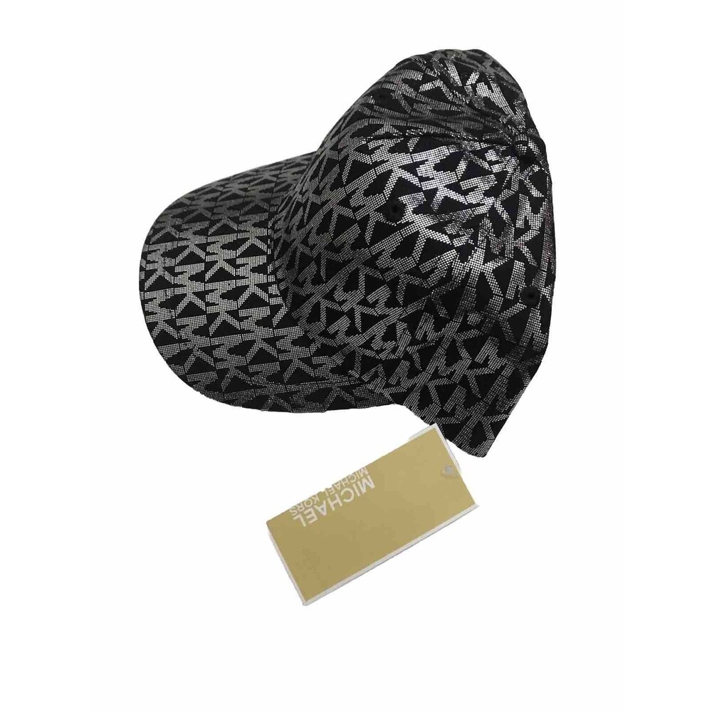 Michael Kors Monogram MK Logo Black / Silver Baseball Cap Hat One Size NWT - Picture 5 of 10